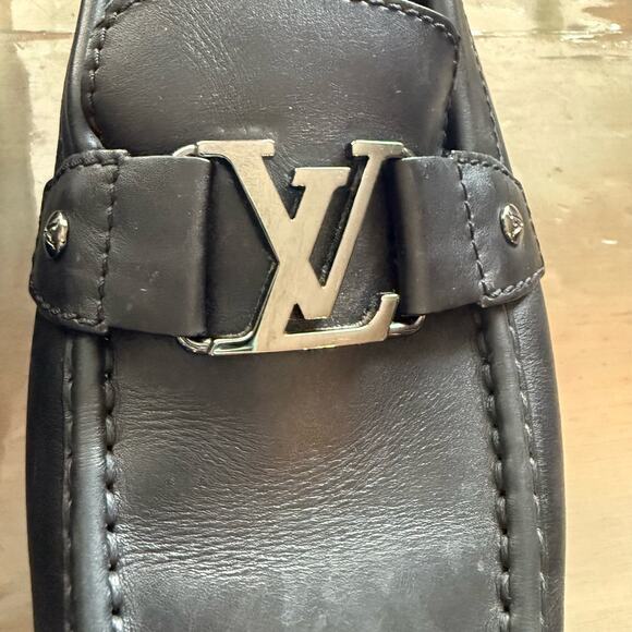 Louis Vuitton Black Monte Carlo Moccasin Loafers Sz 10 - Picture 7 of 14